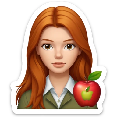 ginger Kendall Jenner with long hair apple emoji  sticker