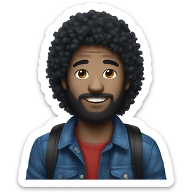 Spooder man red and blue and hase black fluffy hair sticker