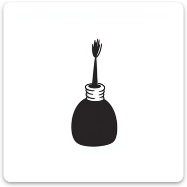 Nail polish bottle with small brush sticker