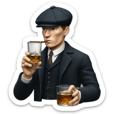 Tommy shelby peaky blinders drinking whisky sticker