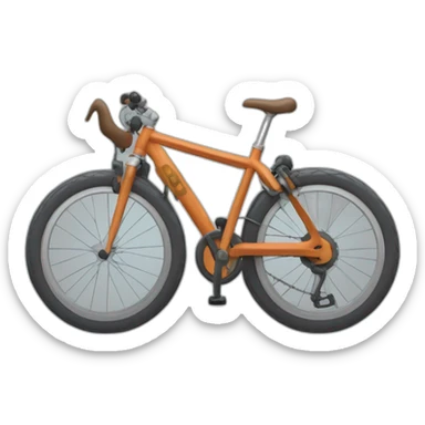 Un loup qui fait dû vélo sur une corde suspendu a un volecan sticker