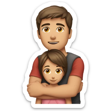 Hug  long boy or short girl sticker