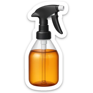 Spray bottle amber black top sticker