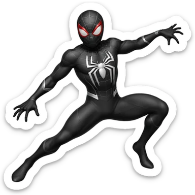 Black spider man sticker