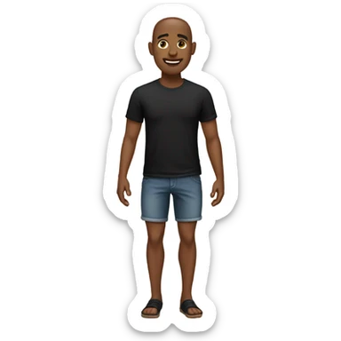 Man with bare legs wearing black shirt sticker