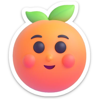realistic and soft peach icon without eyes, nose, or mouth sticker