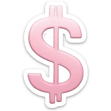 Pastel Pink dollar sign  sticker