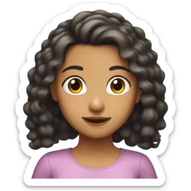 An Hispanic girl with curtly hair  sticker