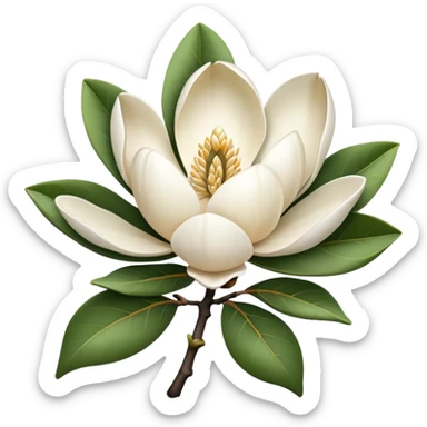 white magnolia sticker