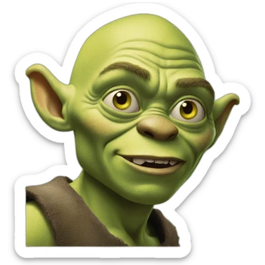 Shrek on gollum sticker