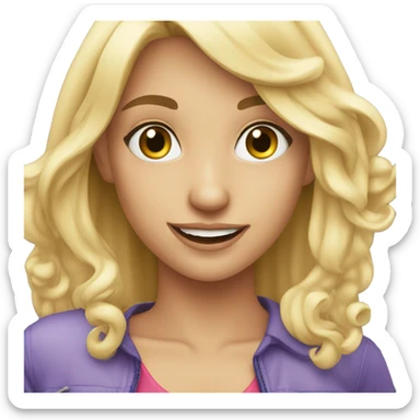 blonde girl wo is celebrating a party sticker