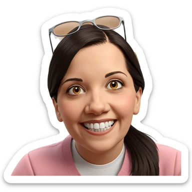 smiling girl with glasses sticker