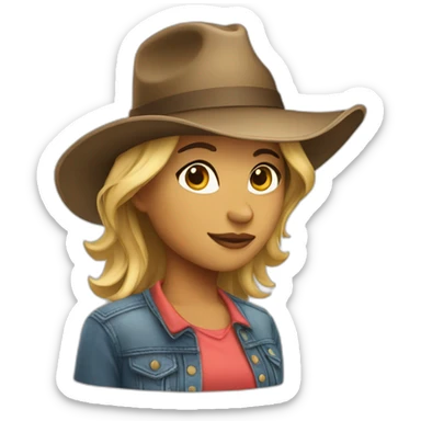 Country hat girl sticker