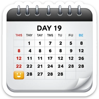 calendar, first page, day 1 sticker