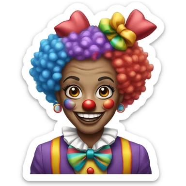 Brittani as a cartoon clown sticker