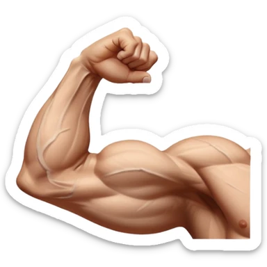 muscular arm of white young man, focus on the arm sticker
