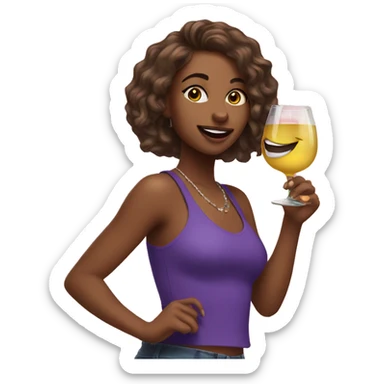 Sorority girl partying sticker