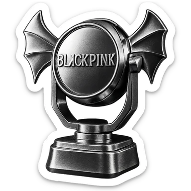 BLACKPINK-inspired gothic stage light, no hearts, shiny and dramatic, black and pink colors sticker