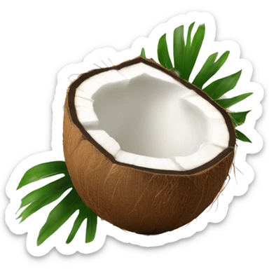 coconut with coconut water in it sticker