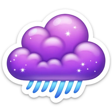 A glowing purple cloud with subtle sparkles around it. sticker