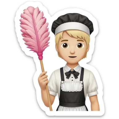 blond male maid sticker