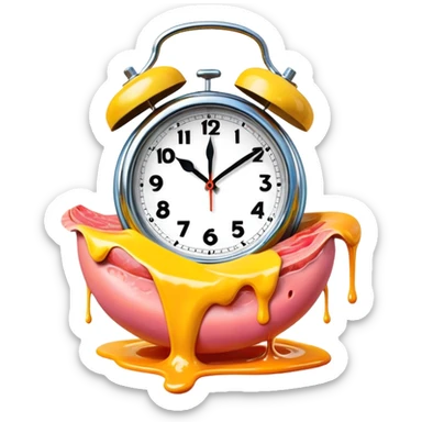 Salvador Dali Melting SPAM art clock  sticker