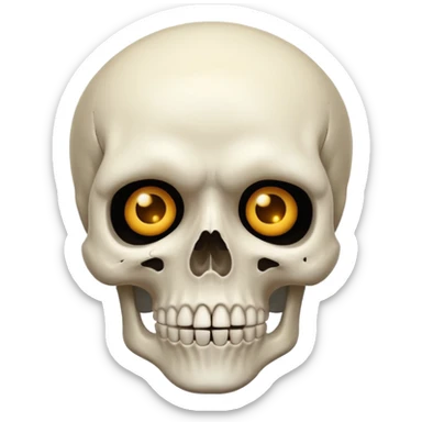 A skull and a shocked in one sticker
