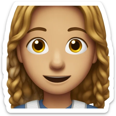 A brunnete with braces sticker