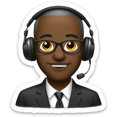 Black dad political professor with headphones sticker