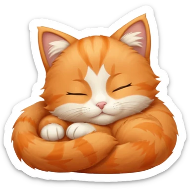 cute orange kitten sleeping with zzz letters above head sticker