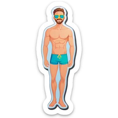 Man in swimsuit  sticker