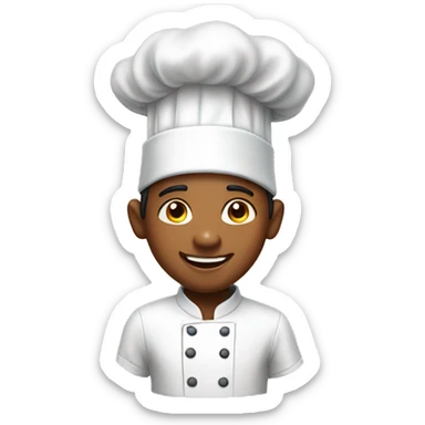 happy boy in chef costume have indian skin sticker