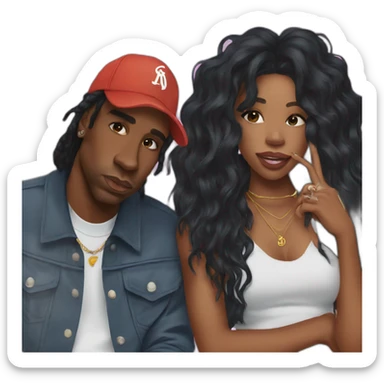 sza and travis scott sticker