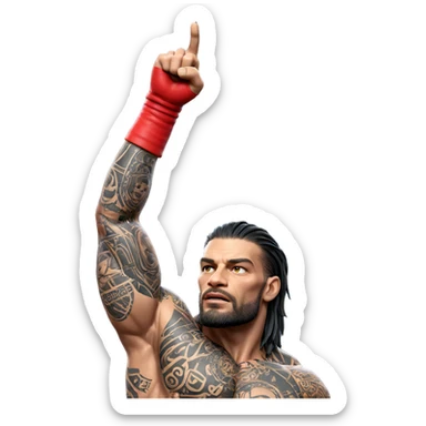 muscular man with tattoos sticker