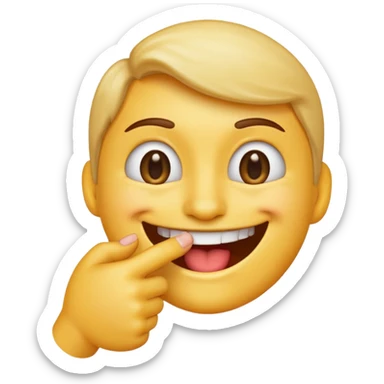 Emoji mordiendo se un dedo sticker