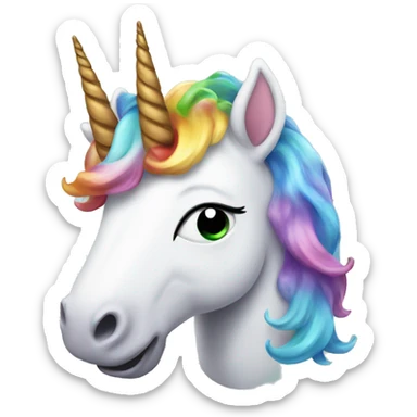 Unicorn with poop on head  sticker