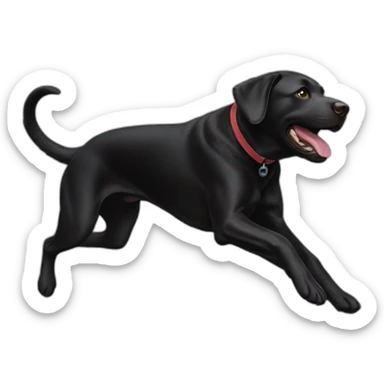 black lab pouncing sticker