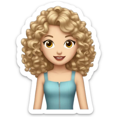 Taylor swift with curly girl sticker
