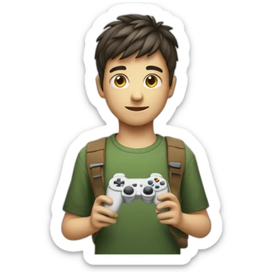 boy with gamepad sticker