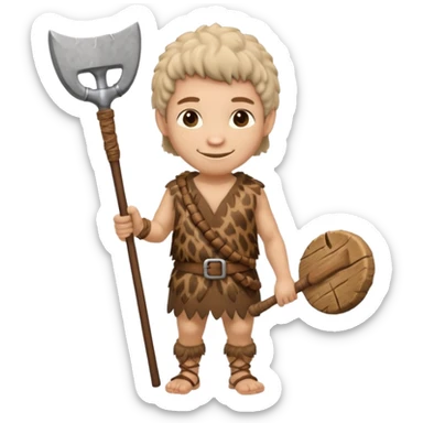 mini stone age man  sticker