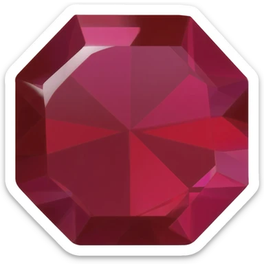 Simple elegant red ruby gemstone 6 sided sticker