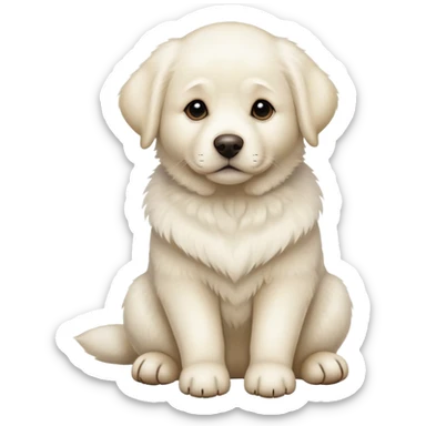 White Labrador adult dog sitting sticker