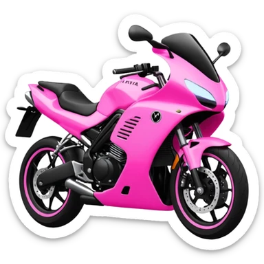 moto sportiva con scritta nera e solo avanti rosa fluorescente  sticker