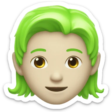 Corazón verde fluo sticker