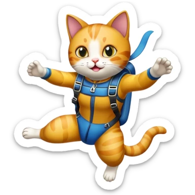 Katze geht Skydiven sticker