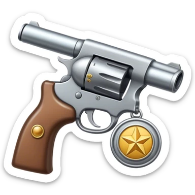 gun with badge sticker