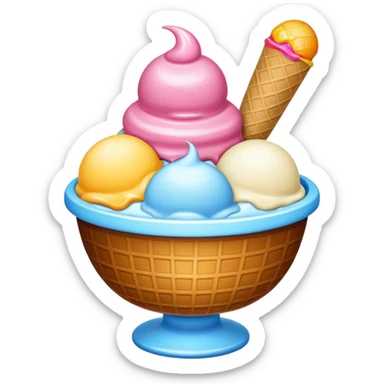 ice cream bowl  sticker