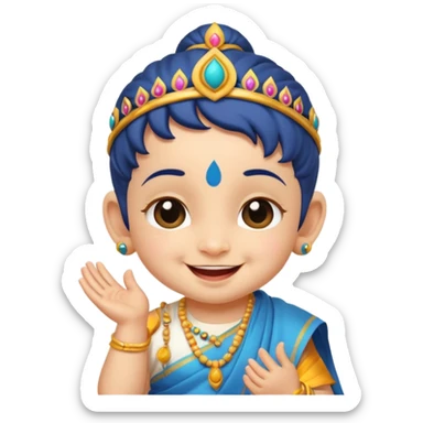 Naughty baby krisna winking  sticker
