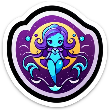 Aquarius amethyst sticker