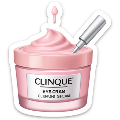 Light pink small Clinique tub with eye cream sticker